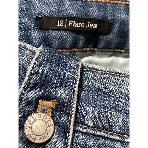 Talbots Womens Flare Leg Jeans 12 Blue High Rise Medium Wash - Picture 3 of 7